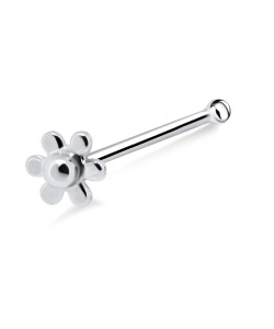 Flower Silver Bone Nose Stud NSKD-729